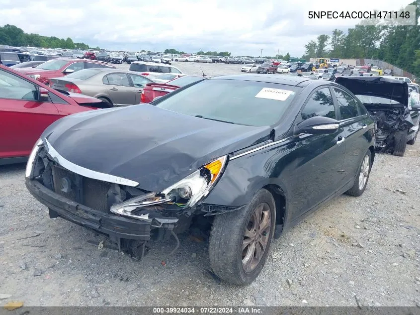 2012 Hyundai Sonata Limited VIN: 5NPEC4AC0CH471148 Lot: 39924034