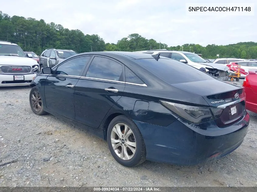 2012 Hyundai Sonata Limited VIN: 5NPEC4AC0CH471148 Lot: 39924034