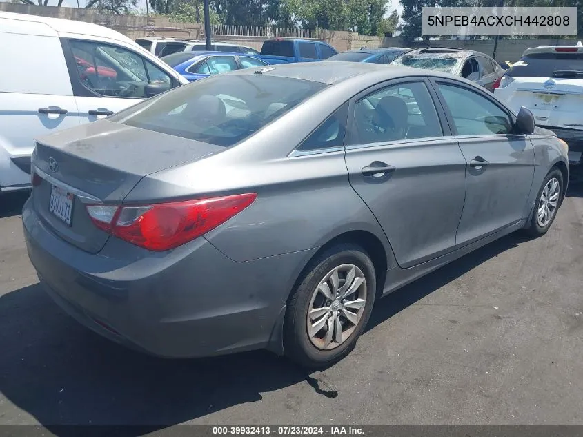 2012 Hyundai Sonata Gls VIN: 5NPEB4ACXCH442808 Lot: 39932413