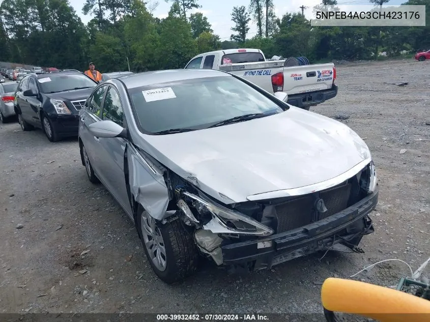 2012 Hyundai Sonata Gls VIN: 5NPEB4AC3CH423176 Lot: 39932452