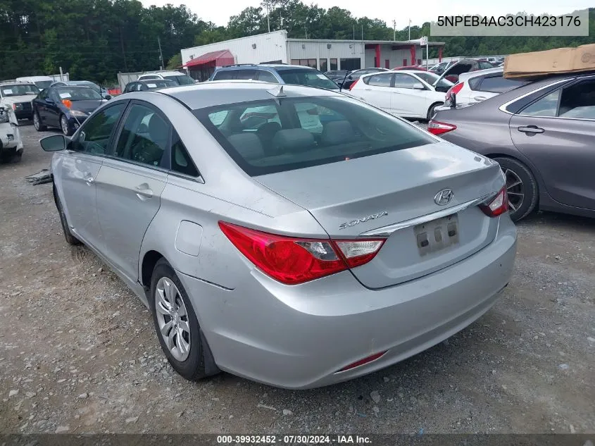 2012 Hyundai Sonata Gls VIN: 5NPEB4AC3CH423176 Lot: 39932452