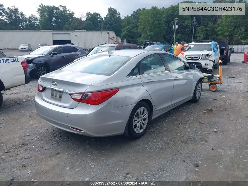 2012 Hyundai Sonata Gls VIN: 5NPEB4AC3CH423176 Lot: 39932452