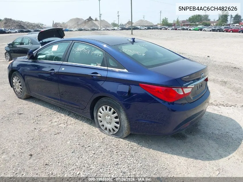 5NPEB4AC6CH482626 2012 Hyundai Sonata Gls