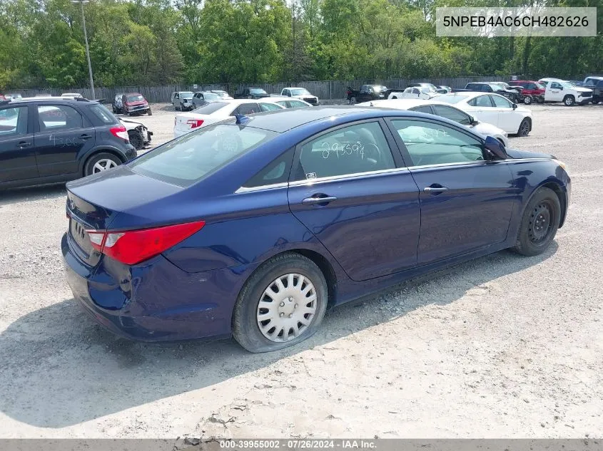 5NPEB4AC6CH482626 2012 Hyundai Sonata Gls