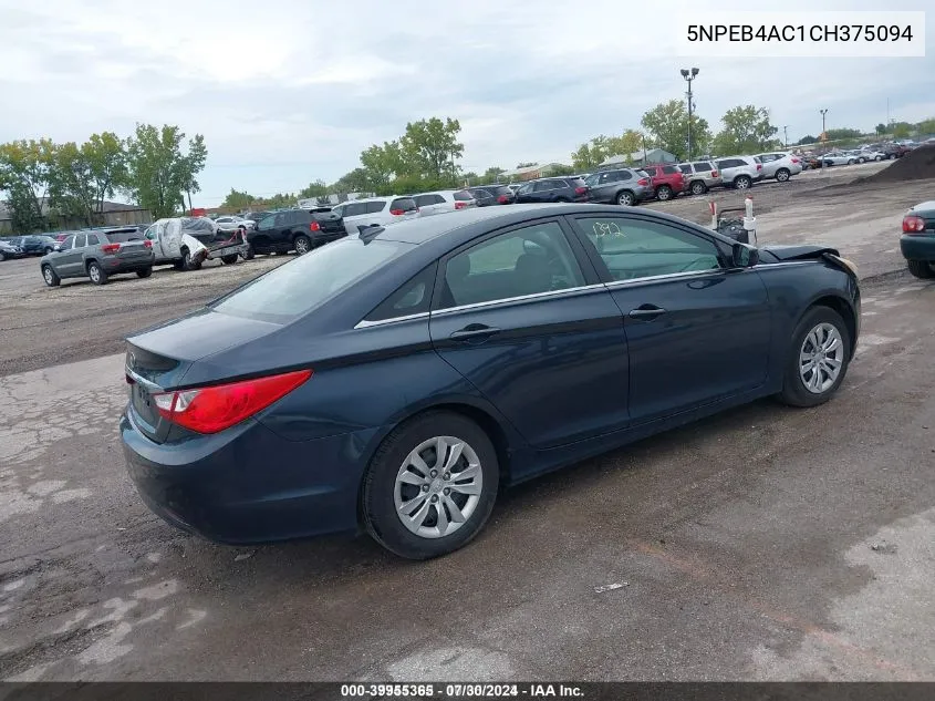 5NPEB4AC1CH375094 2012 Hyundai Sonata Gls