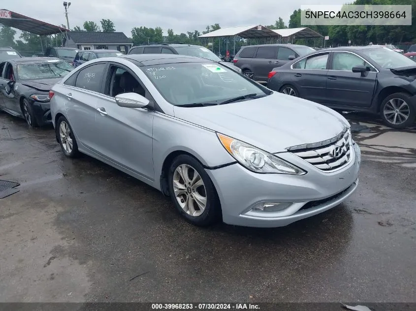 2012 Hyundai Sonata Limited VIN: 5NPEC4AC3CH398664 Lot: 39968253