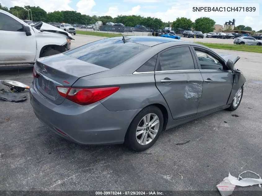 2012 Hyundai Sonata Gls VIN: 5NPEB4AC1CH471839 Lot: 39978244