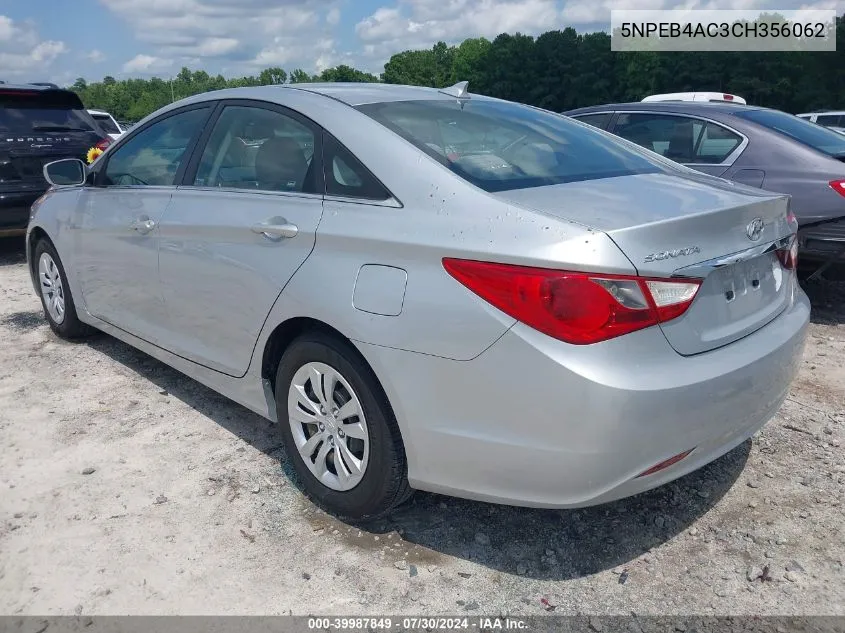 5NPEB4AC3CH356062 2012 Hyundai Sonata Gls