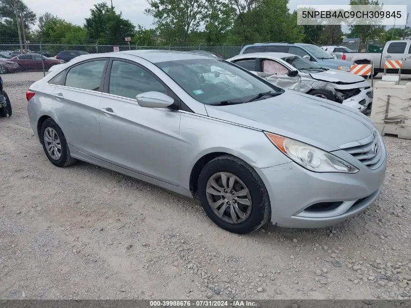 2012 Hyundai Sonata Gls VIN: 5NPEB4AC9CH309845 Lot: 39988676