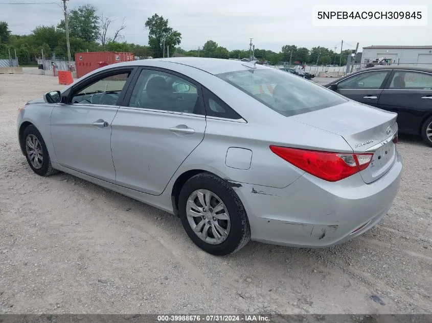 2012 Hyundai Sonata Gls VIN: 5NPEB4AC9CH309845 Lot: 39988676