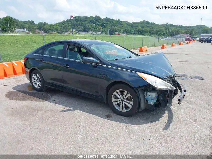 2012 Hyundai Sonata Gls VIN: 5NPEB4ACXCH385509 Lot: 39990765