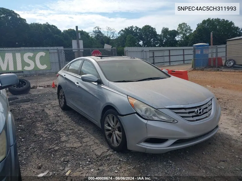 2012 Hyundai Sonata Se VIN: 5NPEC4AC5CH311993 Lot: 40008674