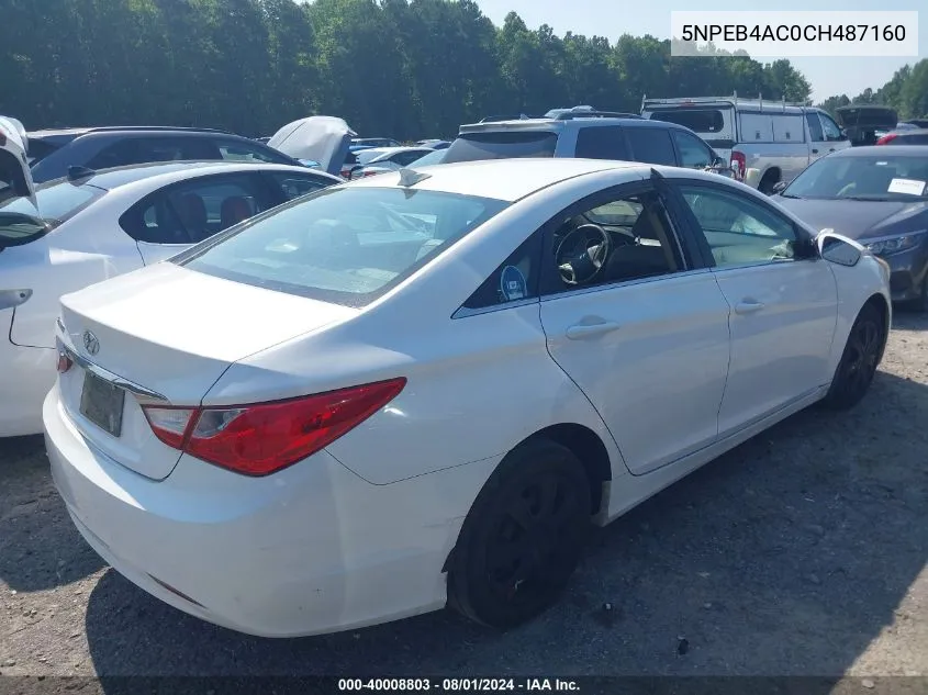 5NPEB4AC0CH487160 2012 Hyundai Sonata Gls