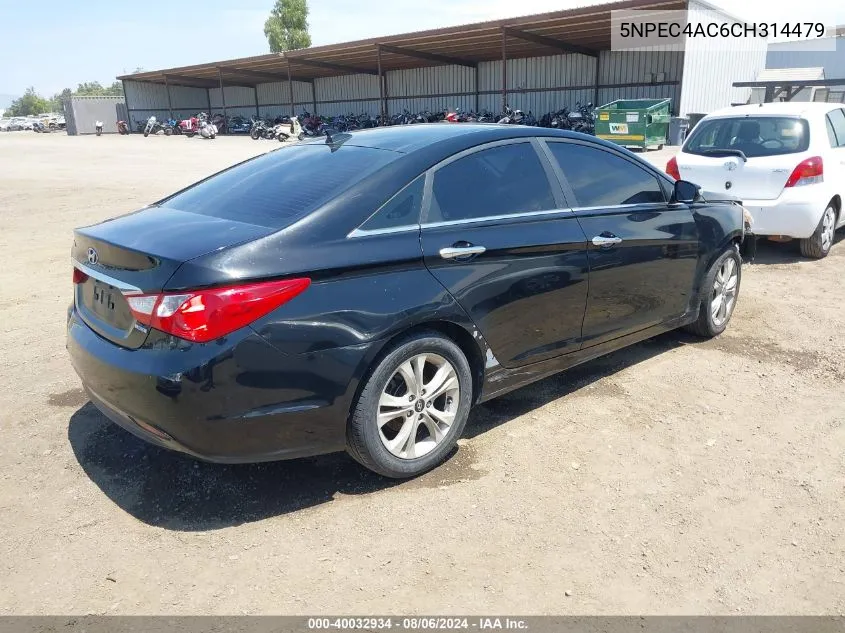 2012 Hyundai Sonata Limited VIN: 5NPEC4AC6CH314479 Lot: 40032934