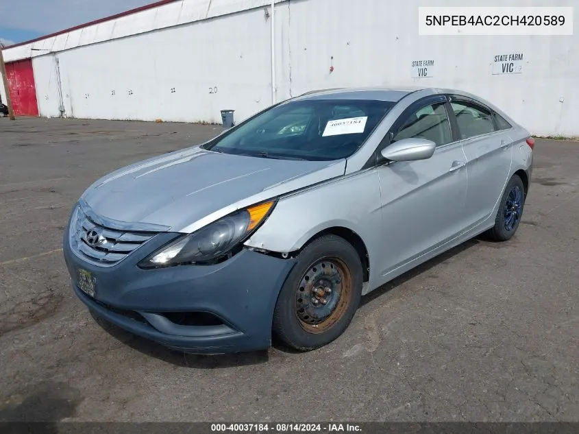 2012 Hyundai Sonata Gls VIN: 5NPEB4AC2CH420589 Lot: 40037184