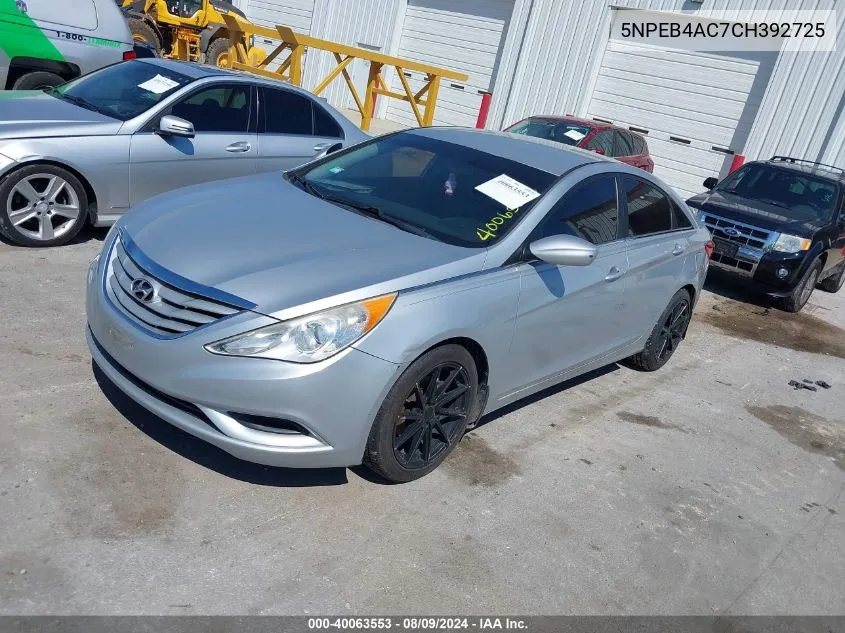 5NPEB4AC7CH392725 2012 Hyundai Sonata Gls