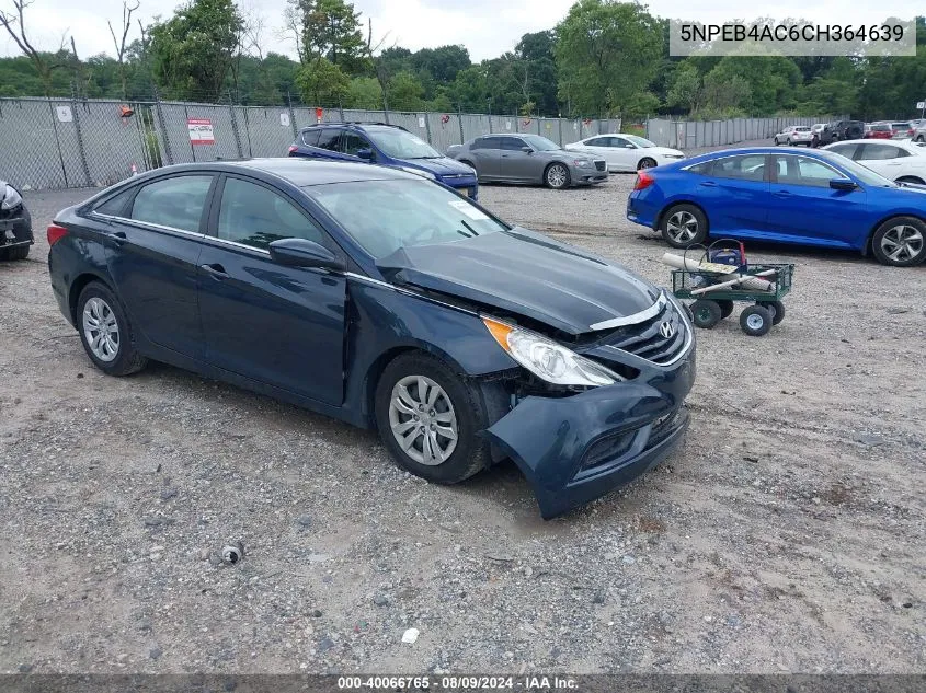 2012 Hyundai Sonata Gls VIN: 5NPEB4AC6CH364639 Lot: 40066765