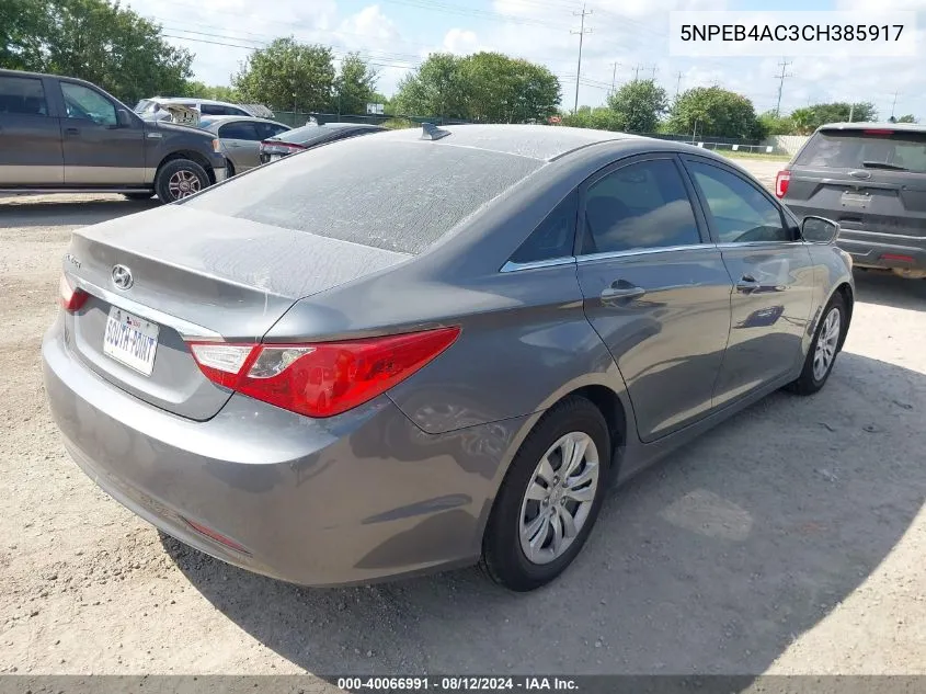 5NPEB4AC3CH385917 2012 Hyundai Sonata Gls