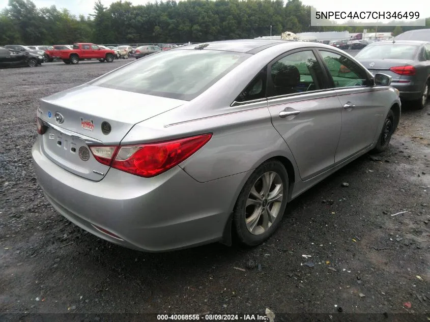 2012 Hyundai Sonata Limited VIN: 5NPEC4AC7CH346499 Lot: 40068556