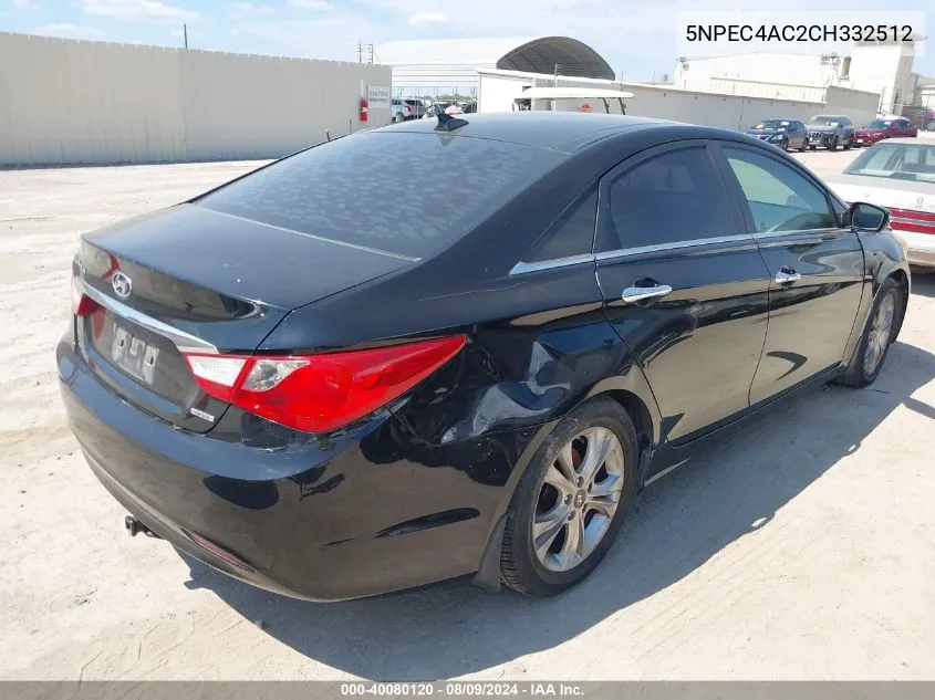 2012 Hyundai Sonata Limited VIN: 5NPEC4AC2CH332512 Lot: 40080120