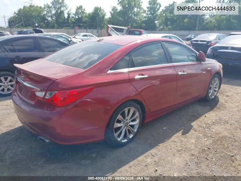 2012 Hyundai Sonata Se VIN: 5NPEC4AC0CH444533 Lot: 40082170