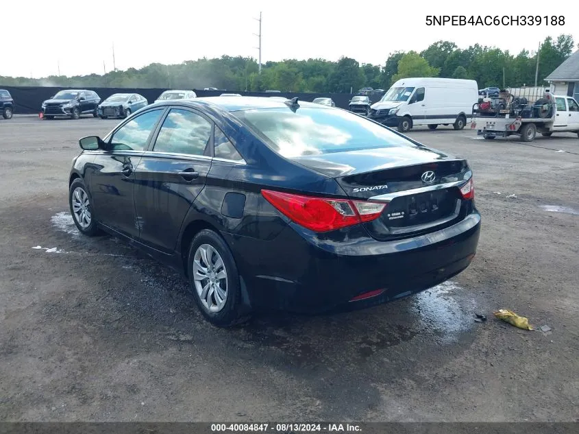 2012 Hyundai Sonata Gls VIN: 5NPEB4AC6CH339188 Lot: 40084847