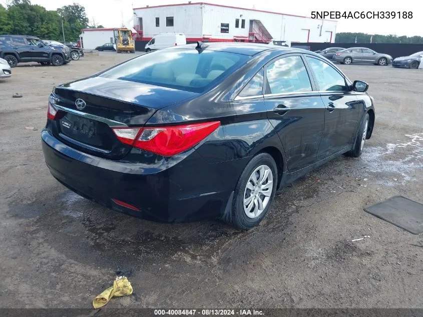 2012 Hyundai Sonata Gls VIN: 5NPEB4AC6CH339188 Lot: 40084847