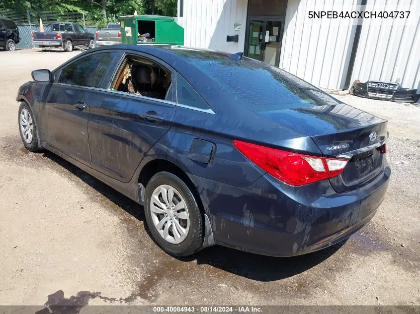 2012 Hyundai Sonata Gls VIN: 5NPEB4ACXCH404737 Lot: 40084943