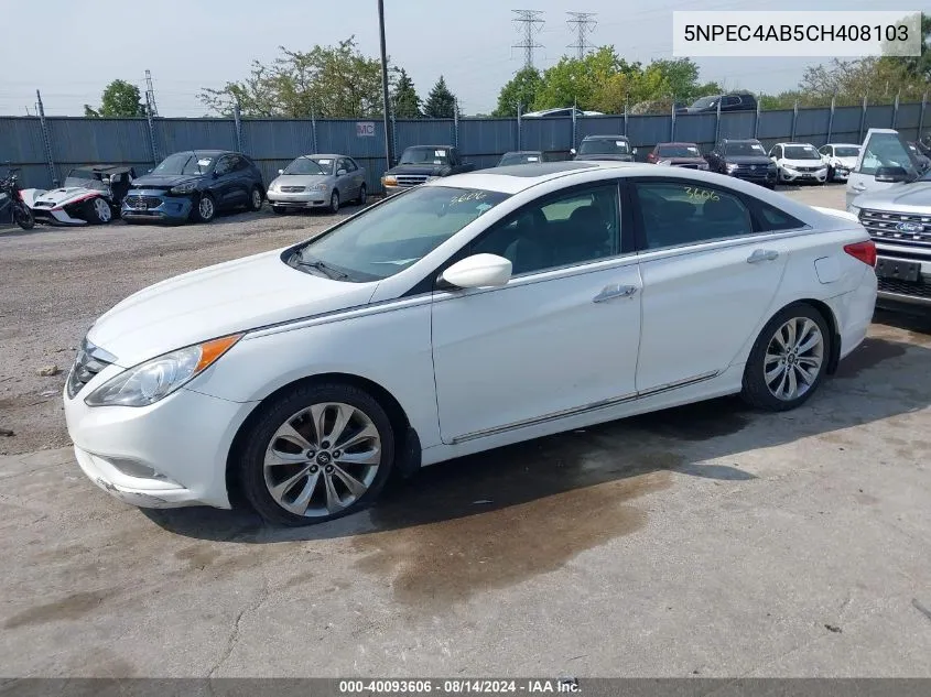 5NPEC4AB5CH408103 2012 Hyundai Sonata Se 2.0T