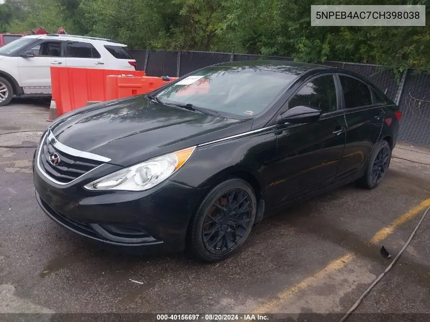 2012 Hyundai Sonata Gls VIN: 5NPEB4AC7CH398038 Lot: 40156697