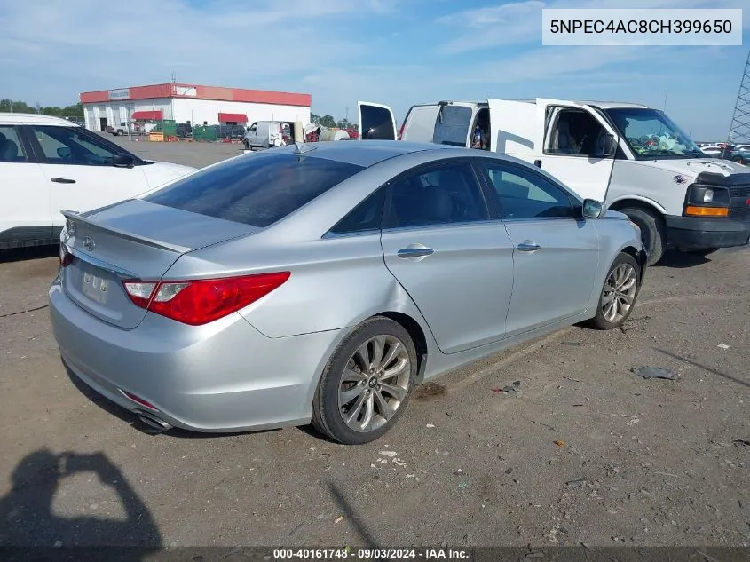 2012 Hyundai Sonata Se VIN: 5NPEC4AC8CH399650 Lot: 40161748