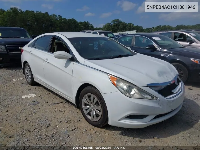 5NPEB4AC1CH381946 2012 Hyundai Sonata Gls