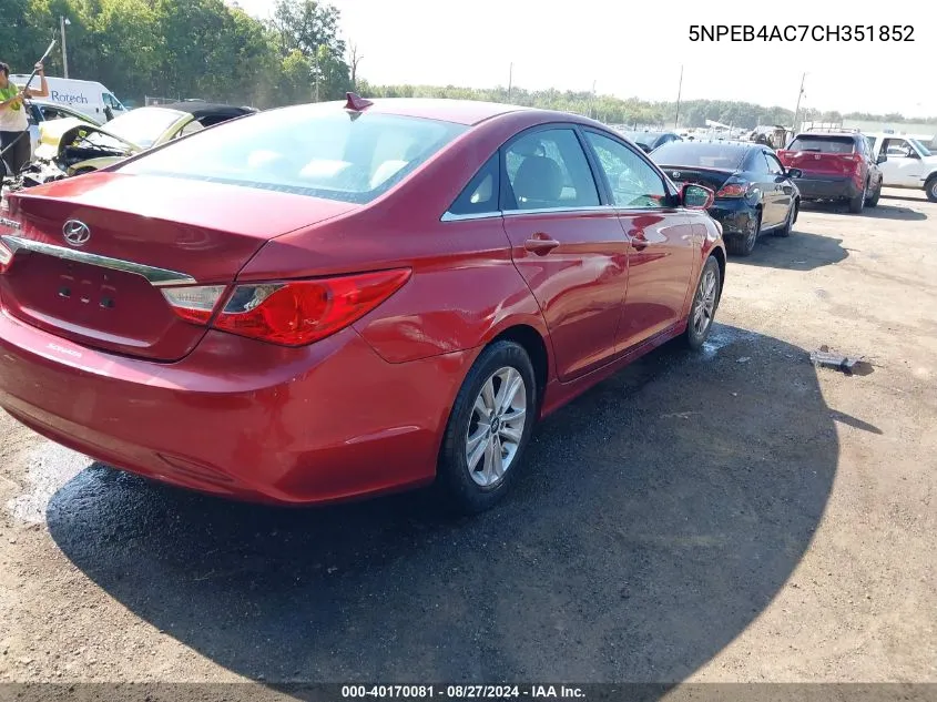 5NPEB4AC7CH351852 2012 Hyundai Sonata Gls