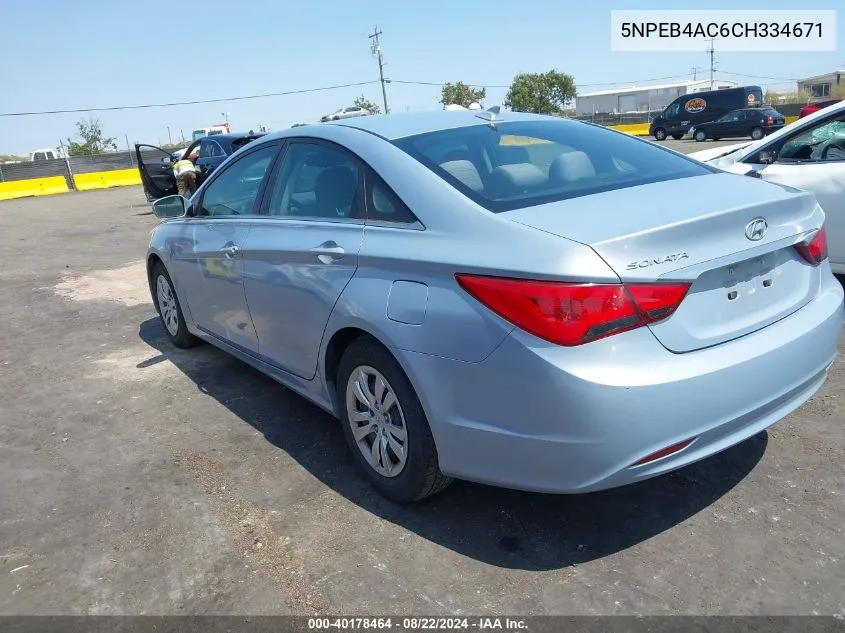 5NPEB4AC6CH334671 2012 Hyundai Sonata Gls