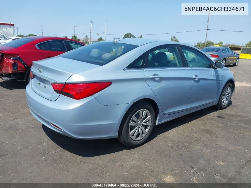 5NPEB4AC6CH334671 2012 Hyundai Sonata Gls