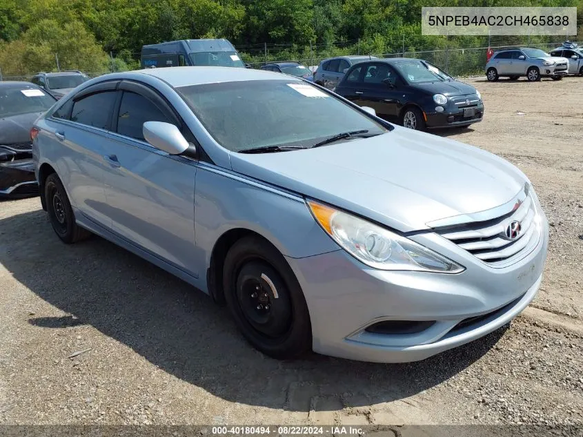 2012 Hyundai Sonata Gls VIN: 5NPEB4AC2CH465838 Lot: 40180494