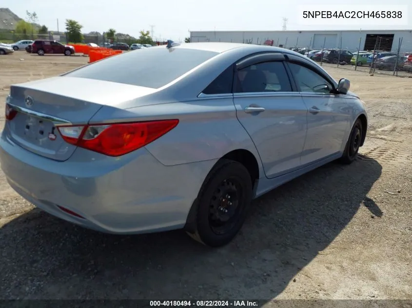 5NPEB4AC2CH465838 2012 Hyundai Sonata Gls