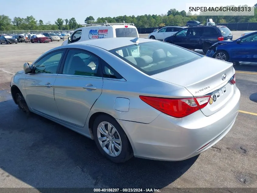 2012 Hyundai Sonata Gls VIN: 5NPEB4AC4CH488313 Lot: 40186207