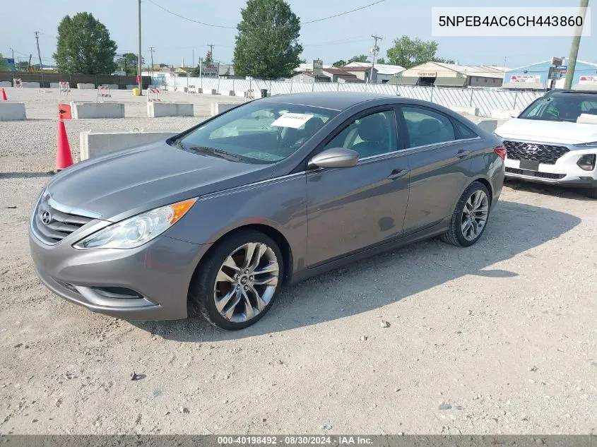 2012 Hyundai Sonata Gls VIN: 5NPEB4AC6CH443860 Lot: 40198492