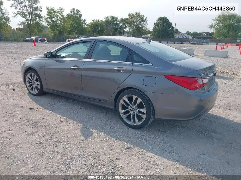 2012 Hyundai Sonata Gls VIN: 5NPEB4AC6CH443860 Lot: 40198492