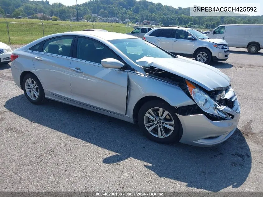 2012 Hyundai Sonata Gls VIN: 5NPEB4AC5CH425592 Lot: 40206138