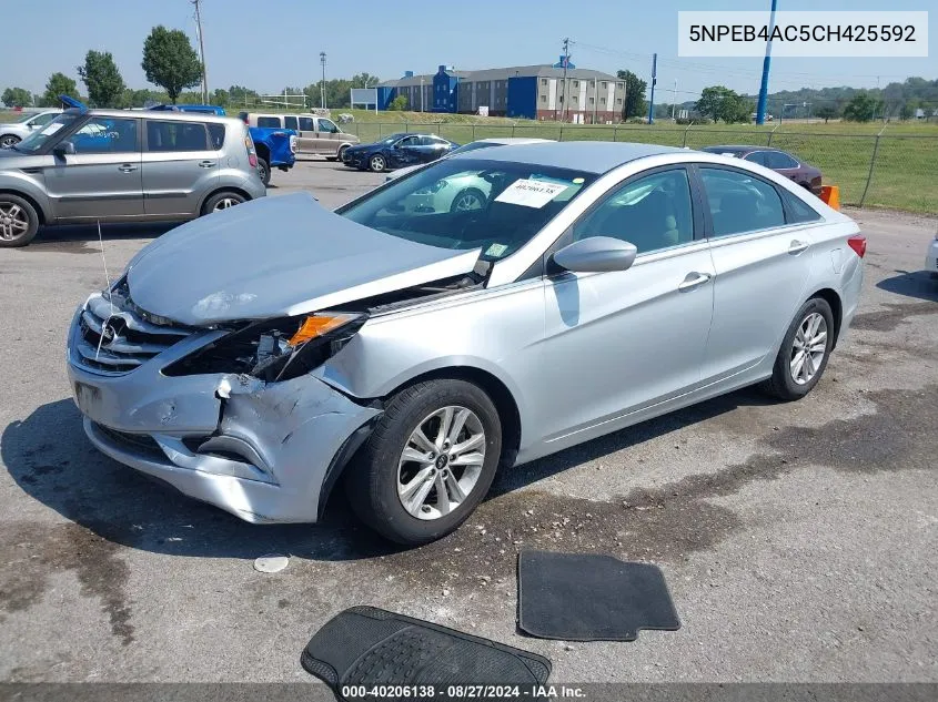 2012 Hyundai Sonata Gls VIN: 5NPEB4AC5CH425592 Lot: 40206138