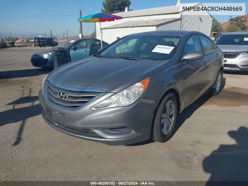 2012 Hyundai Sonata Gls VIN: 5NPEB4AC8CH448669 Lot: 40208102