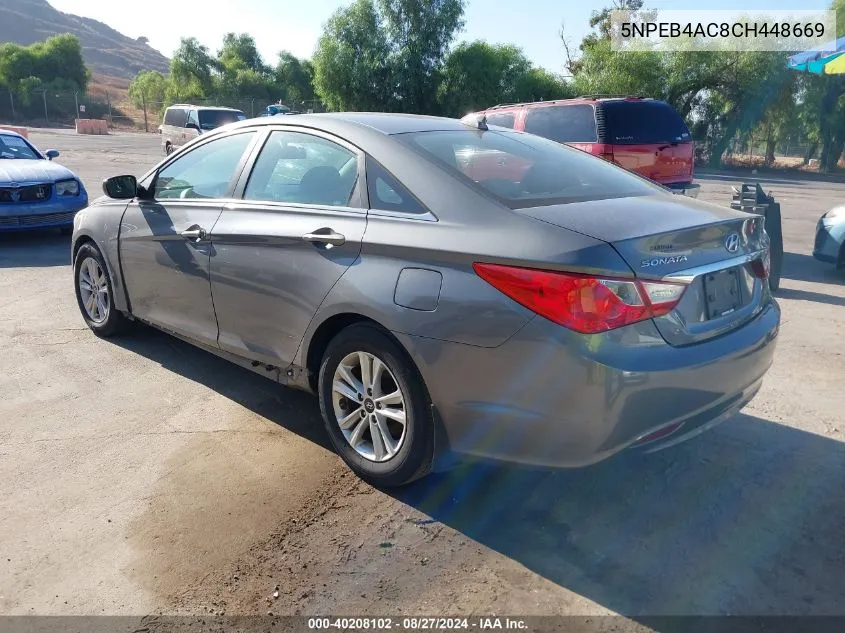 2012 Hyundai Sonata Gls VIN: 5NPEB4AC8CH448669 Lot: 40208102