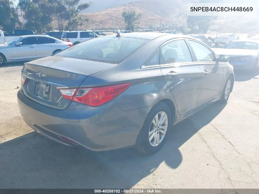 2012 Hyundai Sonata Gls VIN: 5NPEB4AC8CH448669 Lot: 40208102