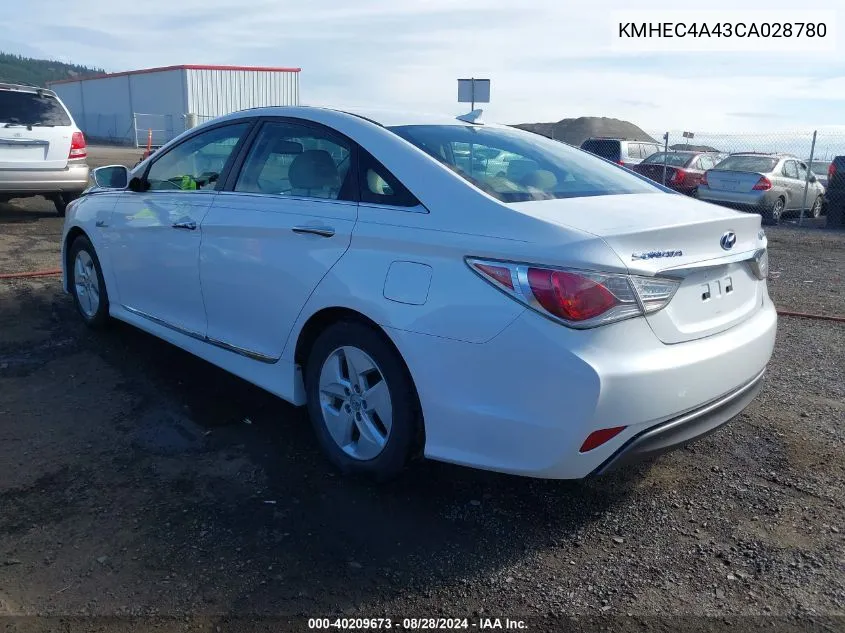 2012 Hyundai Sonata Hybrid VIN: KMHEC4A43CA028780 Lot: 40209673