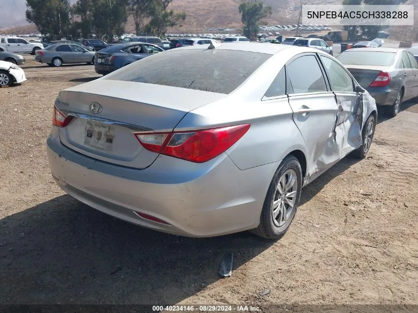 2012 Hyundai Sonata Gls VIN: 5NPEB4AC5CH338288 Lot: 40234146