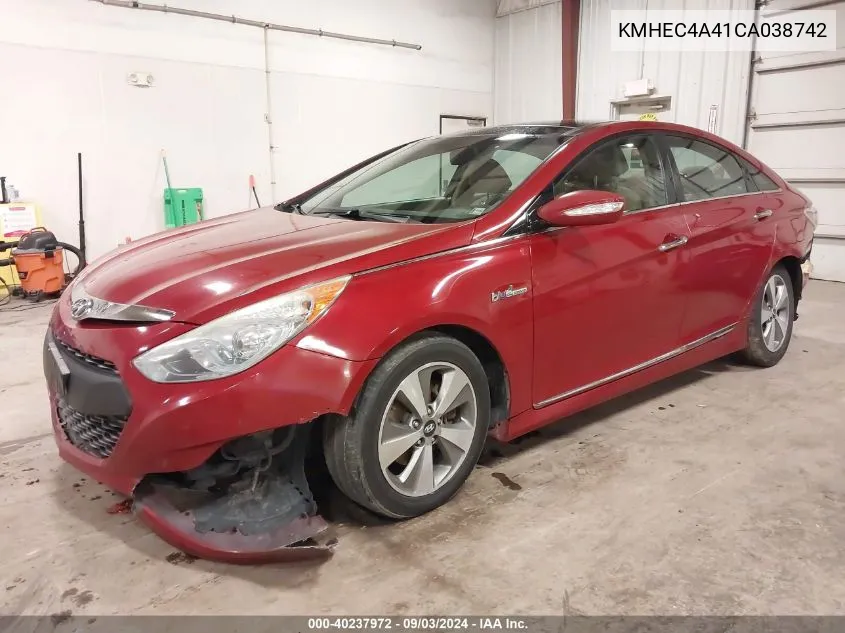 2012 Hyundai Sonata Hybrid VIN: KMHEC4A41CA038742 Lot: 40237972