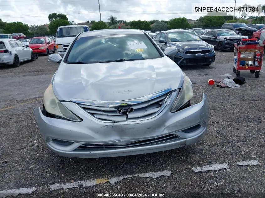 2012 Hyundai Sonata Gls VIN: 5NPEB4AC2CH471784 Lot: 40265649