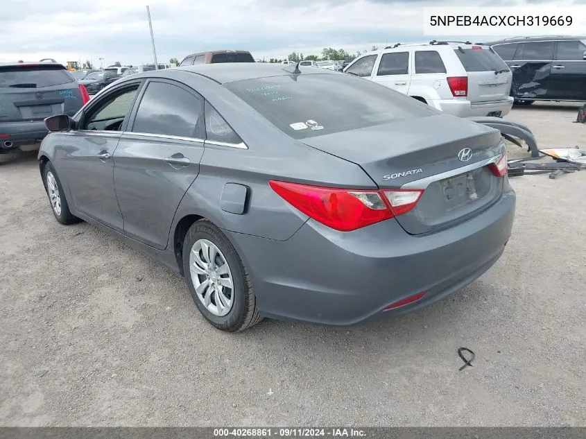 5NPEB4ACXCH319669 2012 Hyundai Sonata Gls